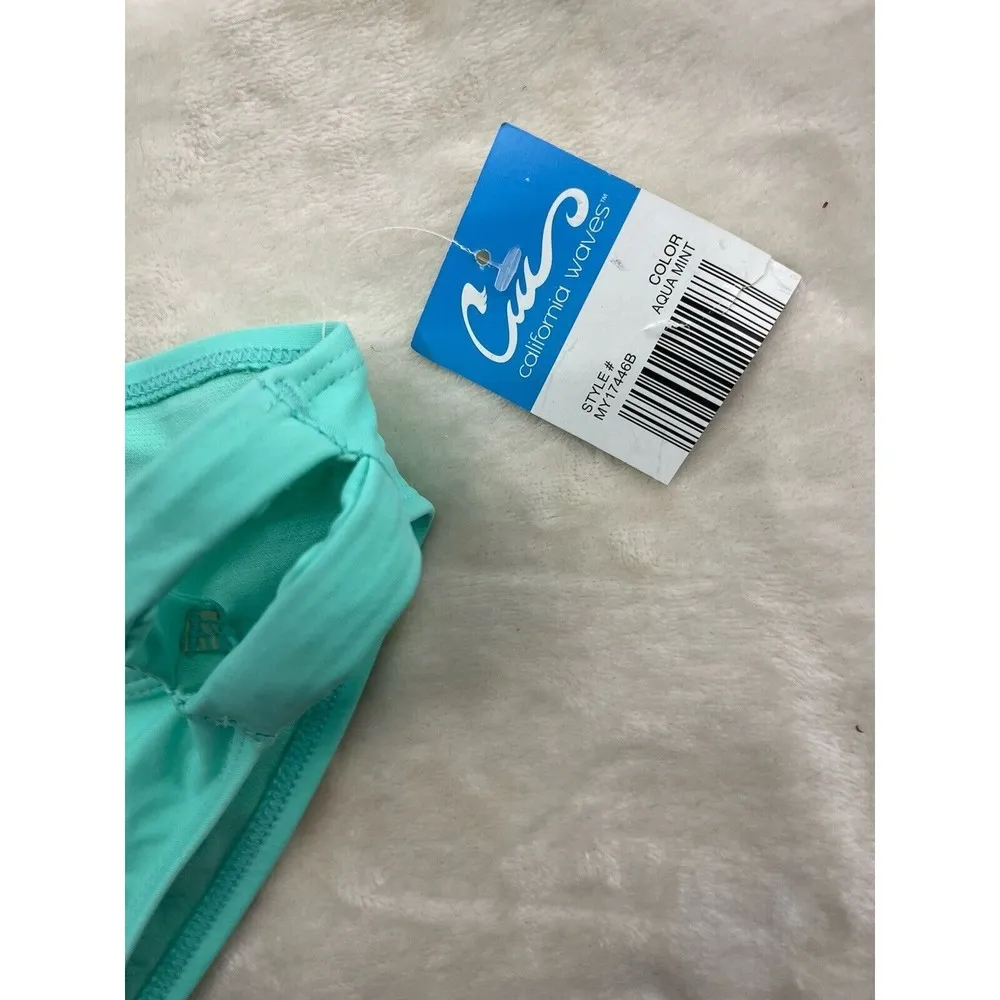 California Waves  Women's Bikini Bottom Solid Mint Green Size Medium Cut Out - Image 5