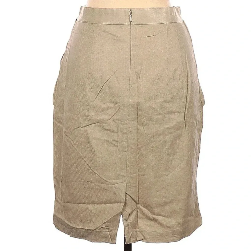 Anthropologie Girls from Savoy YUMI Skirt Tan Beige Linen Blend Size 10 Medium - Image 2