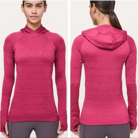 Lululemon rest less seamless hoodie violet red pink - Image 3