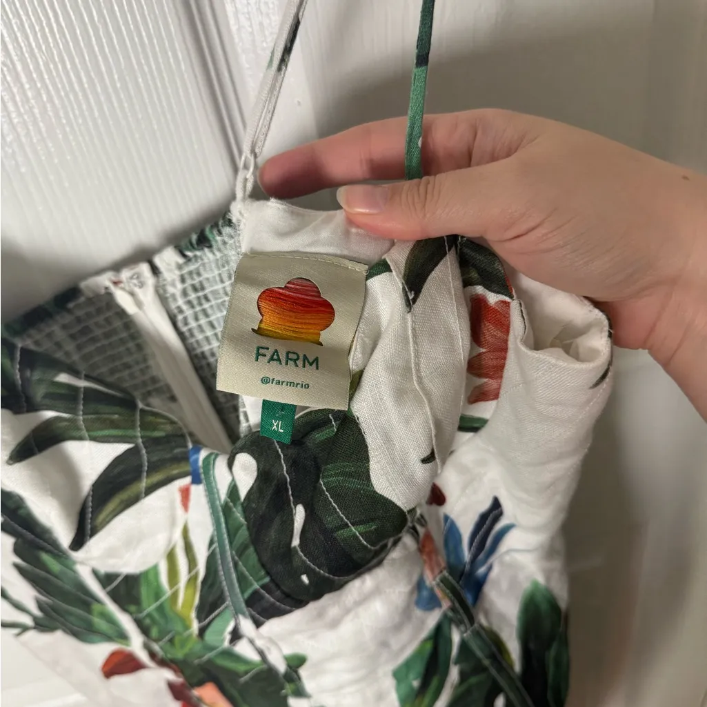 Farm Rio Midnight Macaw Fiesta Linen Sleeveless Flower Mini Dress XL - Image 8