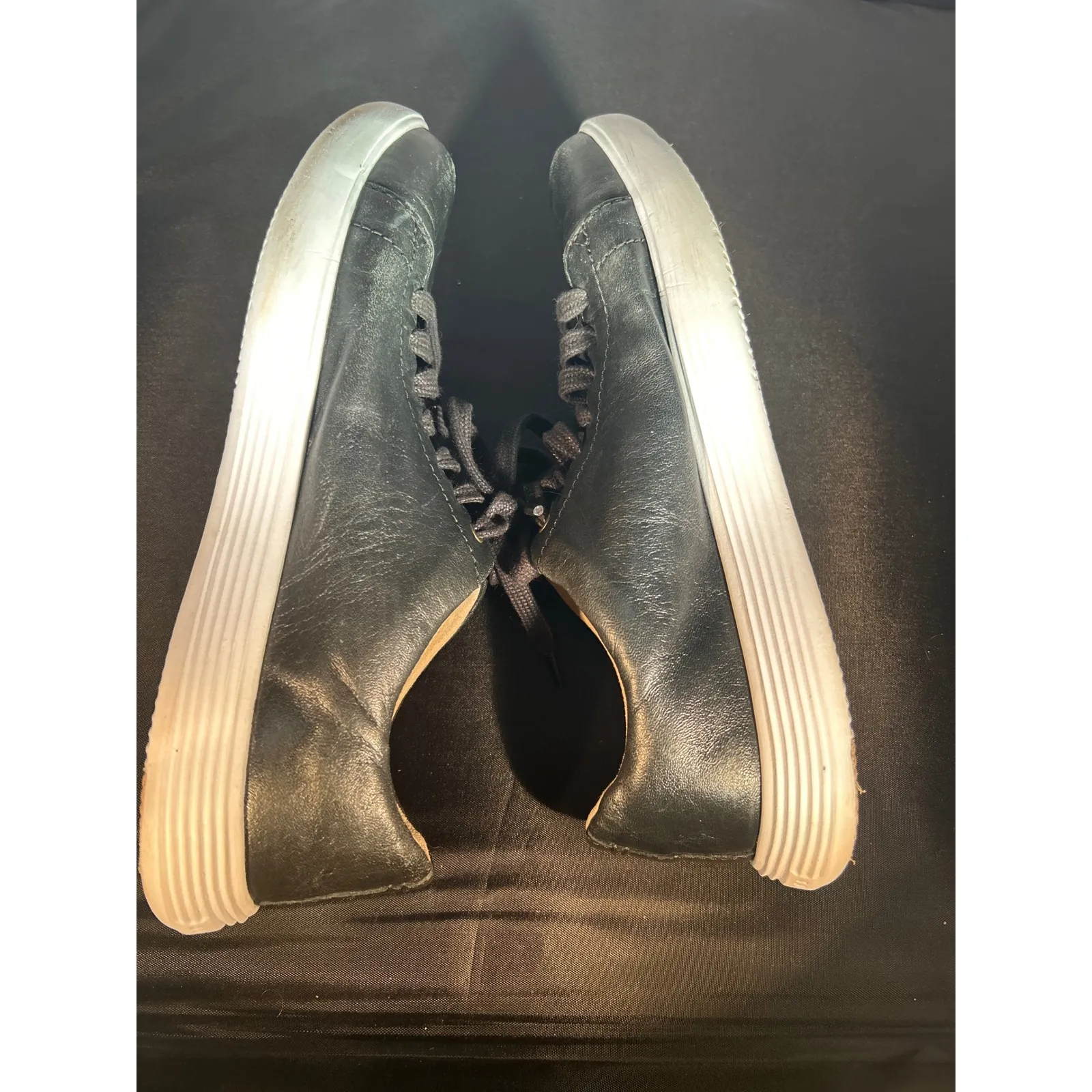 Cole Haan Black Leather Lace Up Sneakers Comfortable Everyday Casual‎ Shoes - Image 3