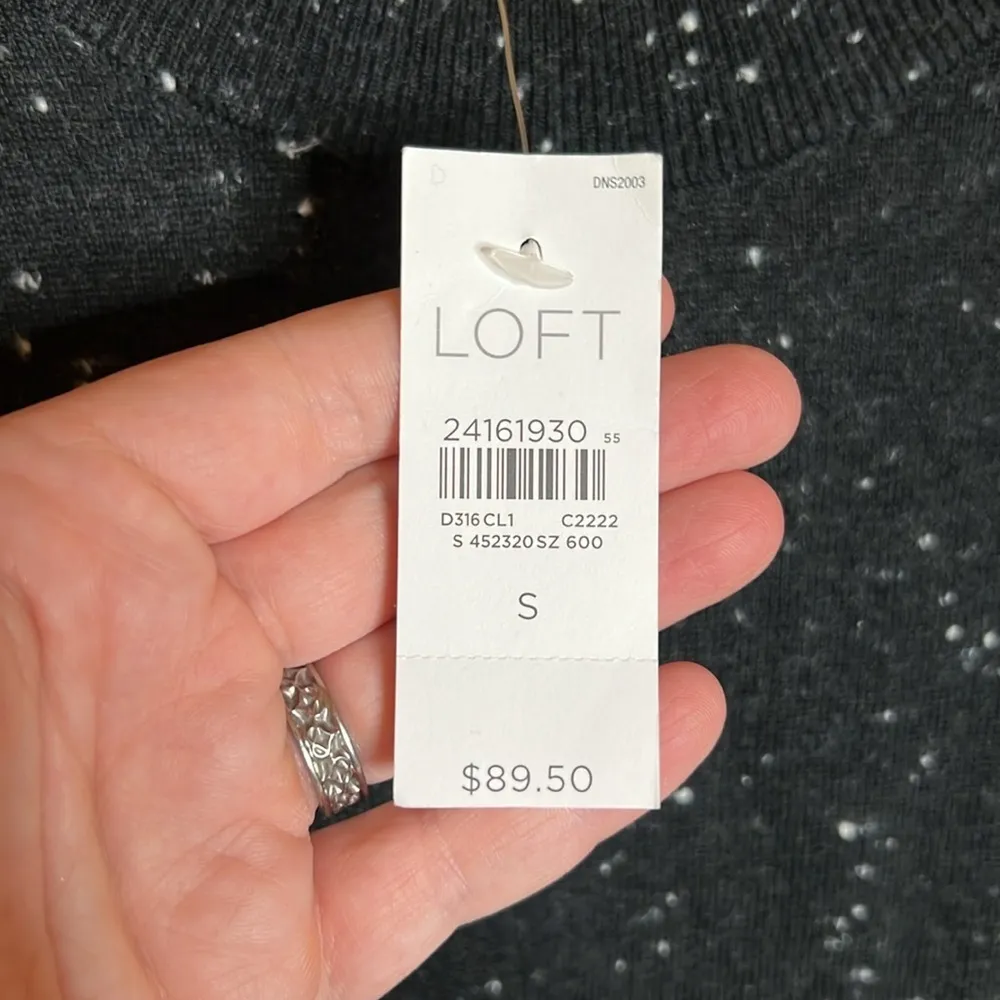 LOFT Black sweater dress with cut out detail at neckline/ shoulder Sz Small NWT - Image 6