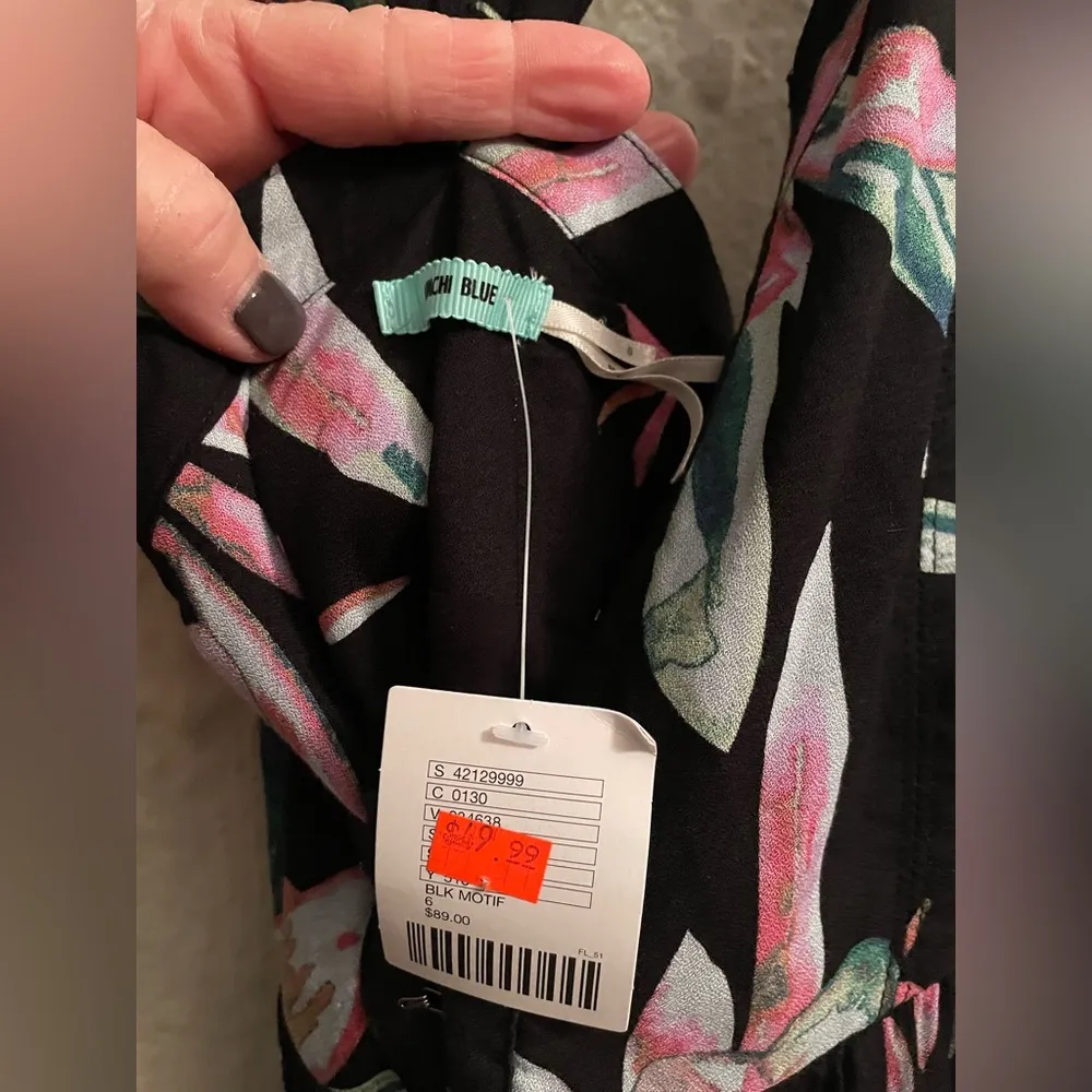 NWT Kimchi Blue Womens Black Floral Bermuda Nights Hook Loop Corset Midi Dress;8 - Image 7