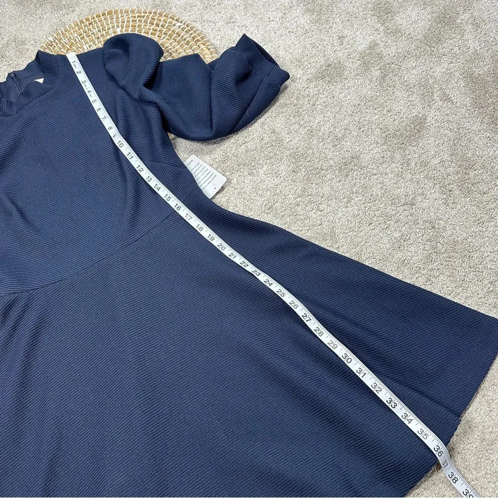 Gal Meets Glam Maggie Dress Textured Knit Fit And Flare Dress Navy Size 6 - Image 15