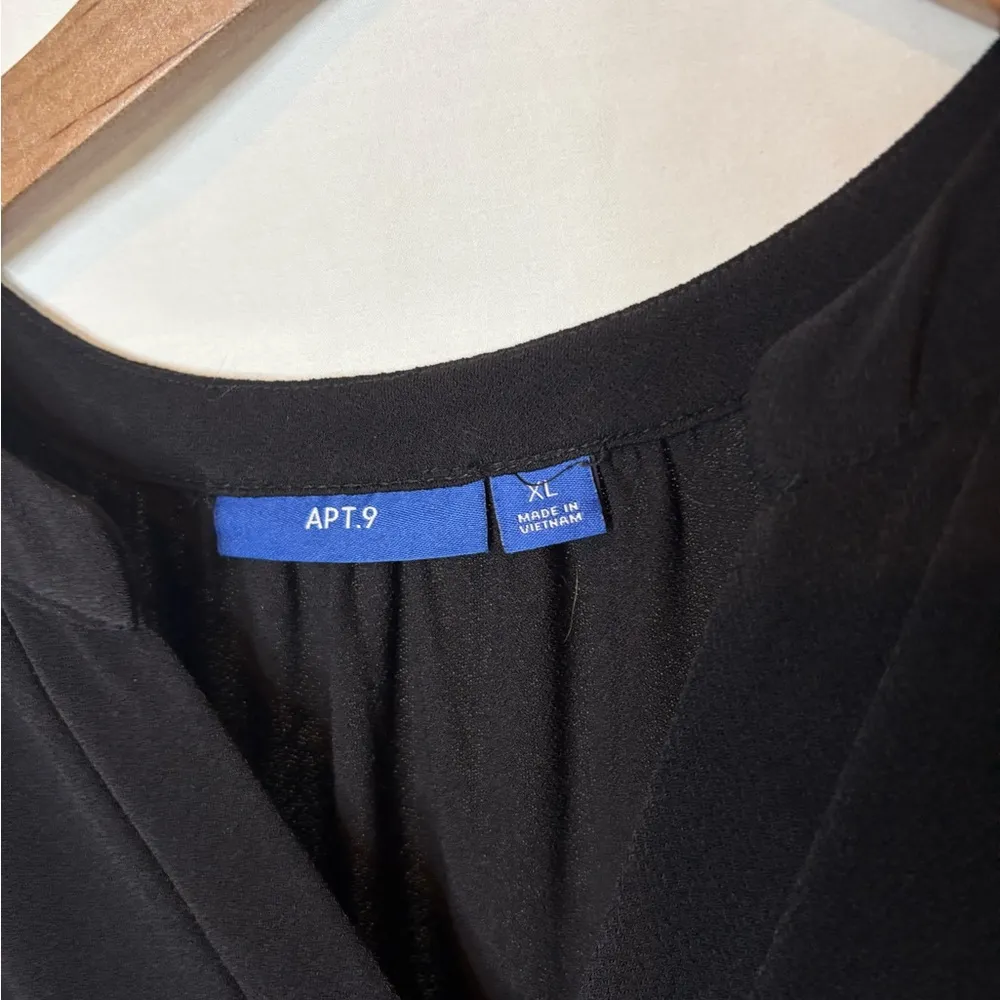 Apt. 9 Black Sleeveless Midi Drawstring Dress With Pockets Size Large - Image 2