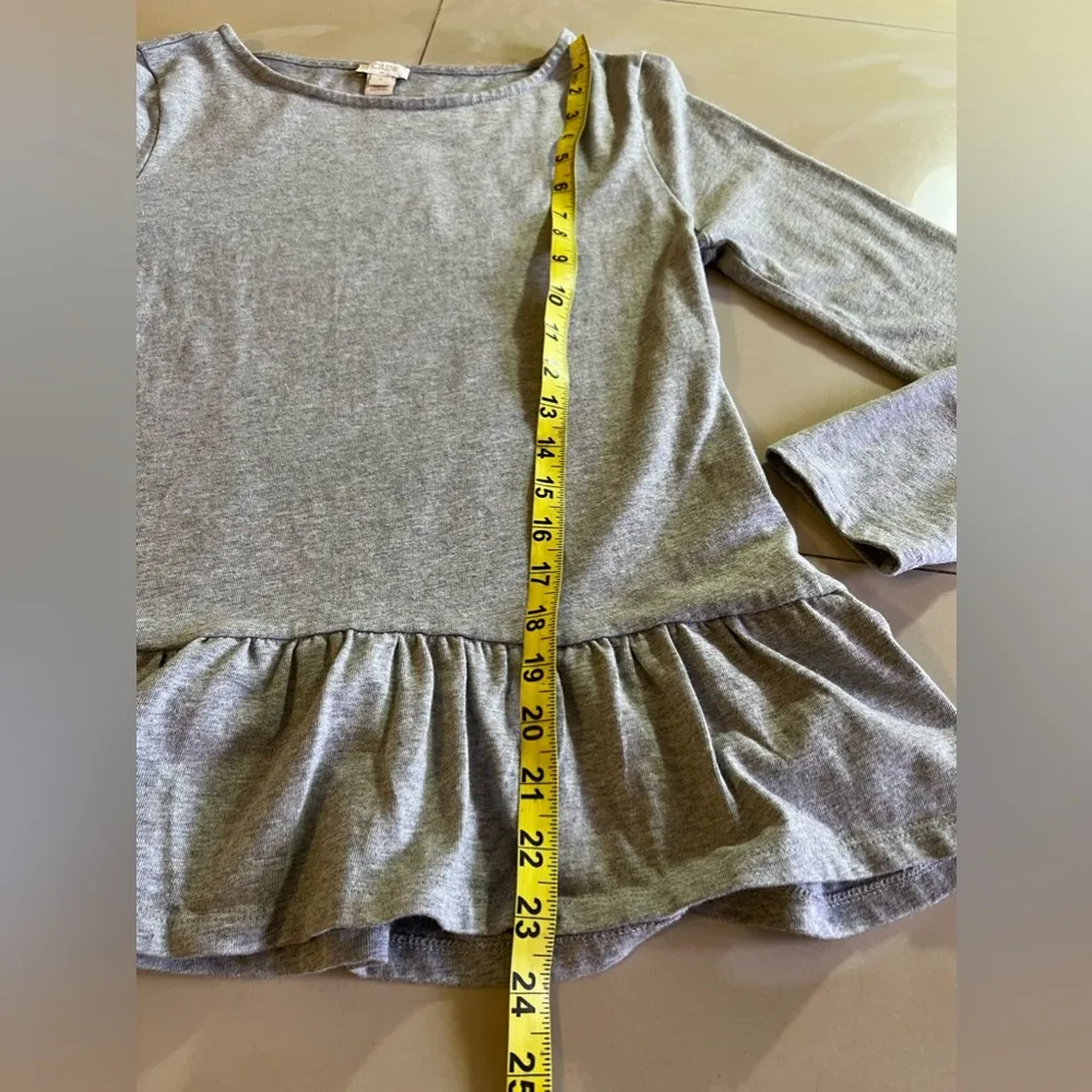 J. Crew basic long sleeve peplum tee gray Size S big cotton lightweight - Image 14