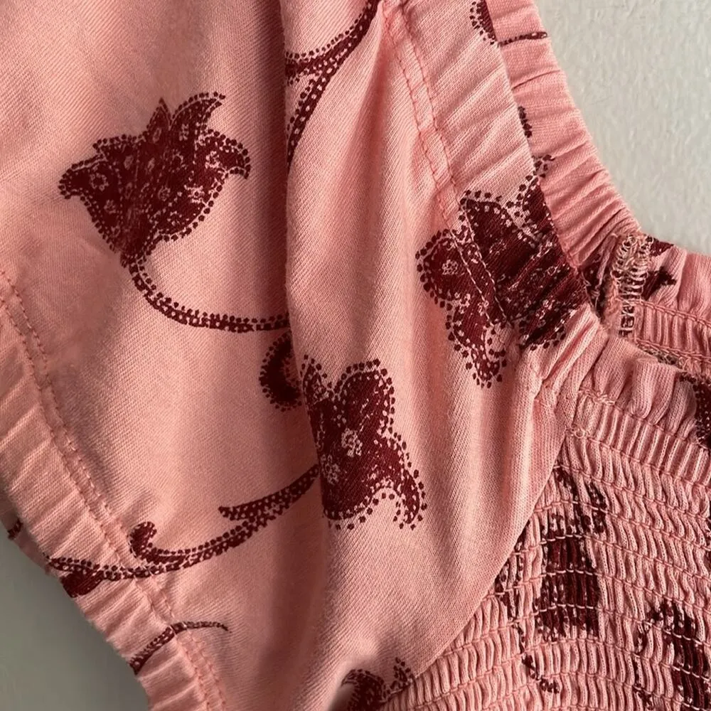 Anthropologie Daily Practice Tiered Maxi Dress Lounge Pink Floral - Image 11