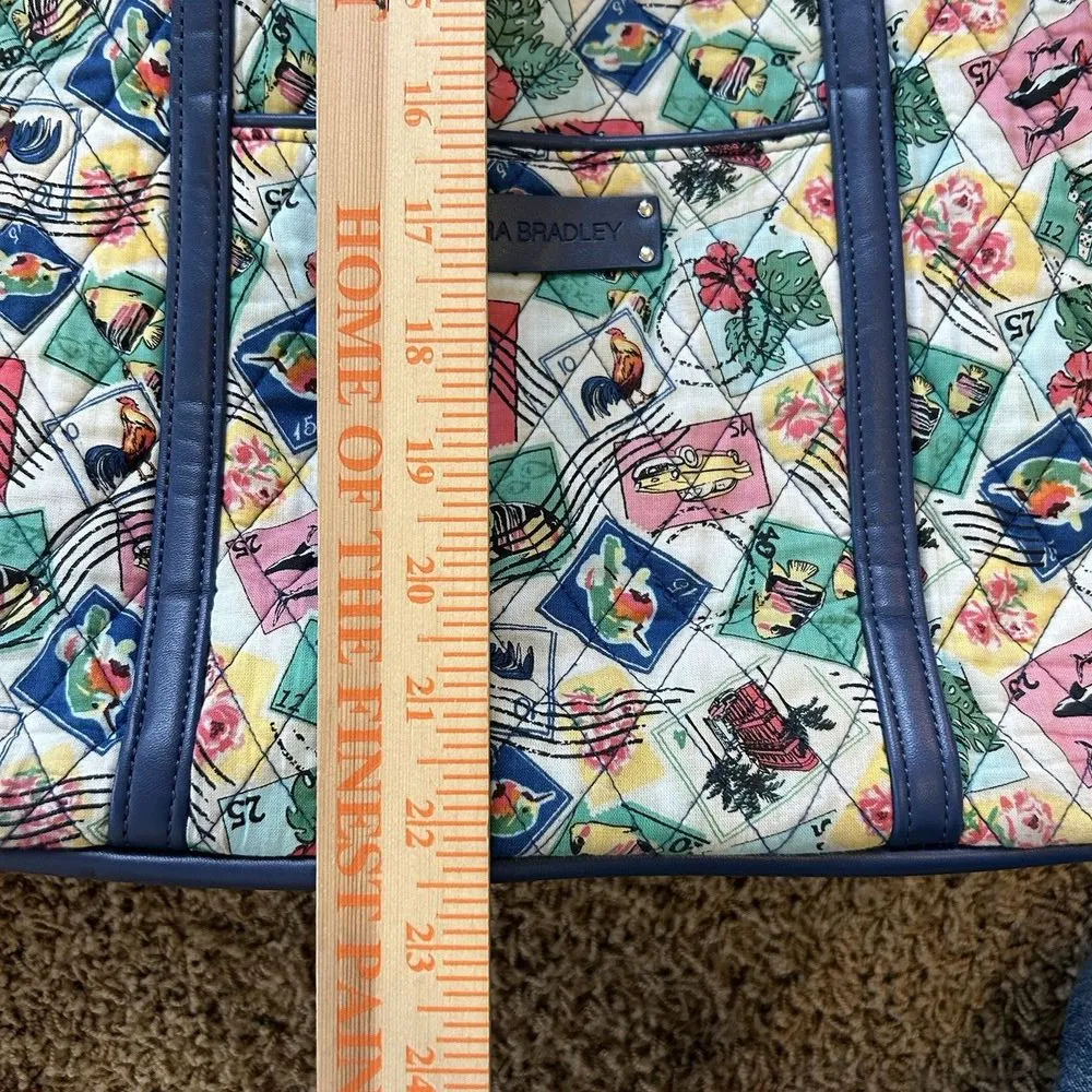 Vera Bradley Small‎ Trimmed Vera Tote In Cuban Stamps - Image 8