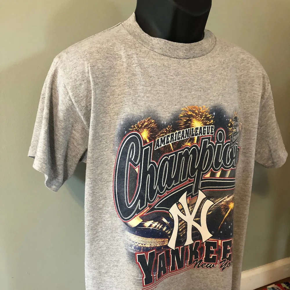 1998 New York Yankees Champions Shirt Lee Sport XL Gray - Image 3