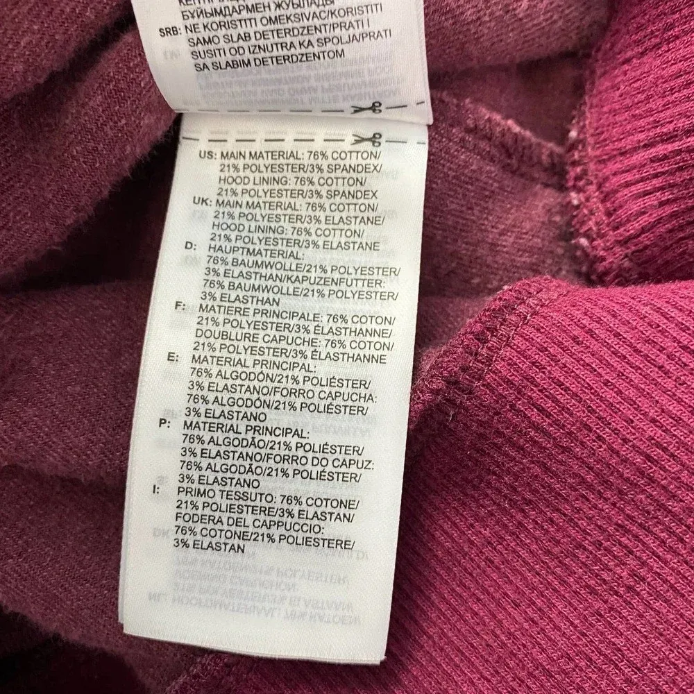 Adidas Originals Hoodie Sweatshirt Cropped Velour‎ Purple Red Size US Small - Image 11