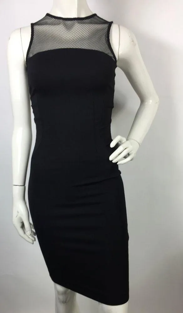 Torn by Ronny Kobo Fishnet Panel Bodycon Dress Black XS - Image 13