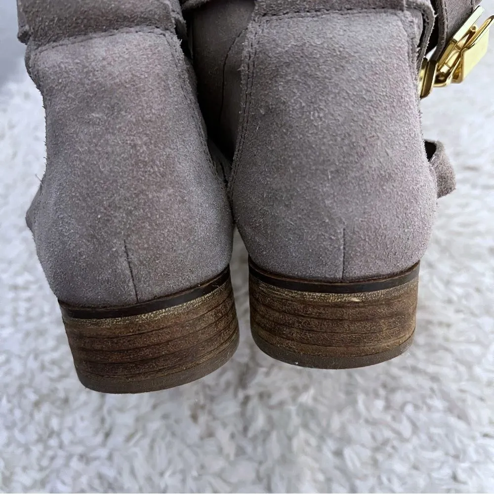 Steve Madden Haggle Women's Boots Engineer Ankle Boot Buckle Suede Gray Size 9 - Image 10