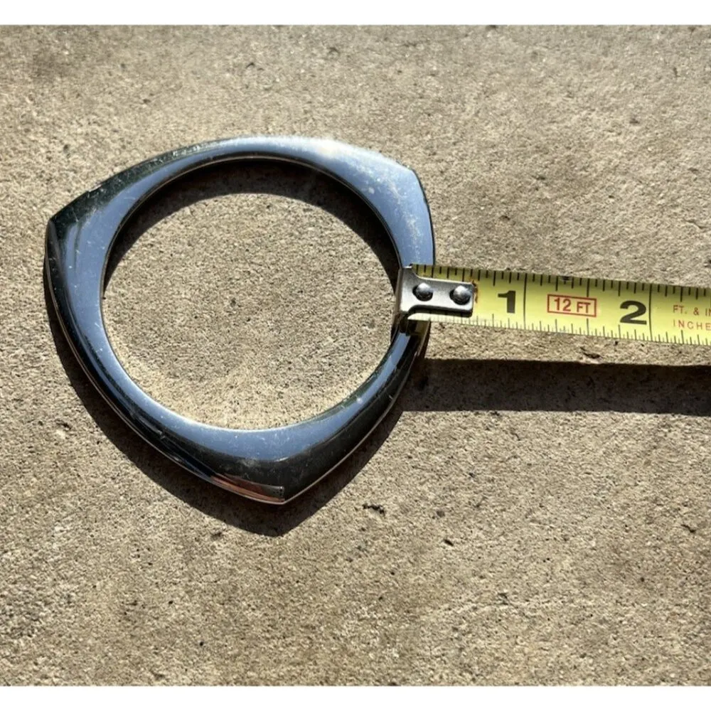 Vintage Rounded Bangle Square Geometric Shape Silver Tone Bracelet Sz 7.5” - Image 6