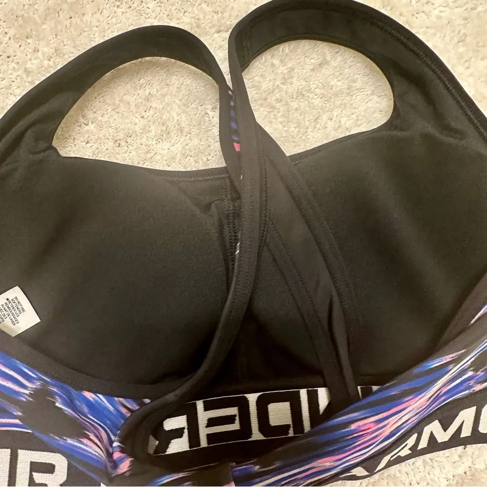 Under Armour Mid Crossback Printed Sports Bra Small - Image 4