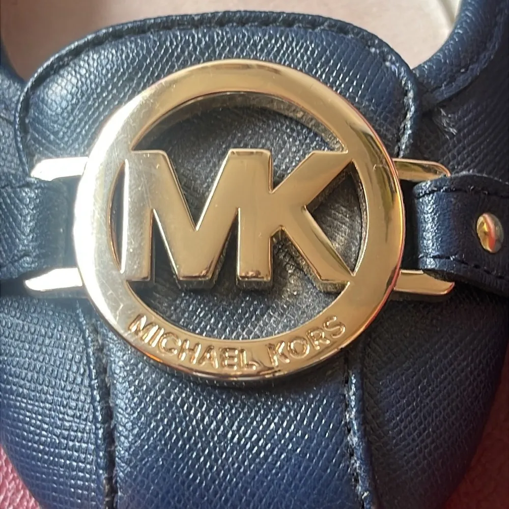 Michael Kors Fulton Leather Ballet Flats Size 6 Blue - Image 3