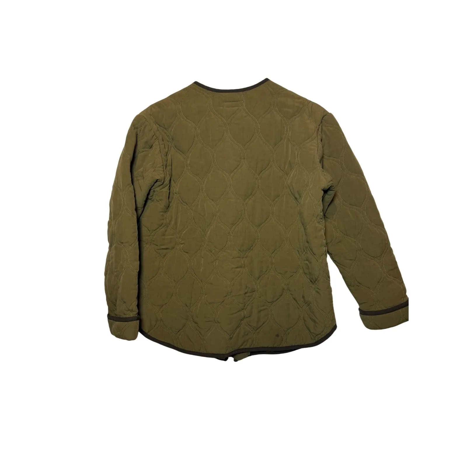 Knox Rose Women's Quilted Jacket‎ Size S Green Brown Trim Casual Lightweight - Image 5