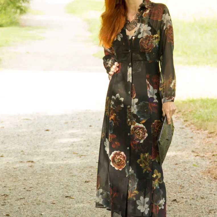 Soft Surroundings PM Floral Sheer
Duster & Slip Dress 2pc Set Style
3B06Maxi NWT - Image 3