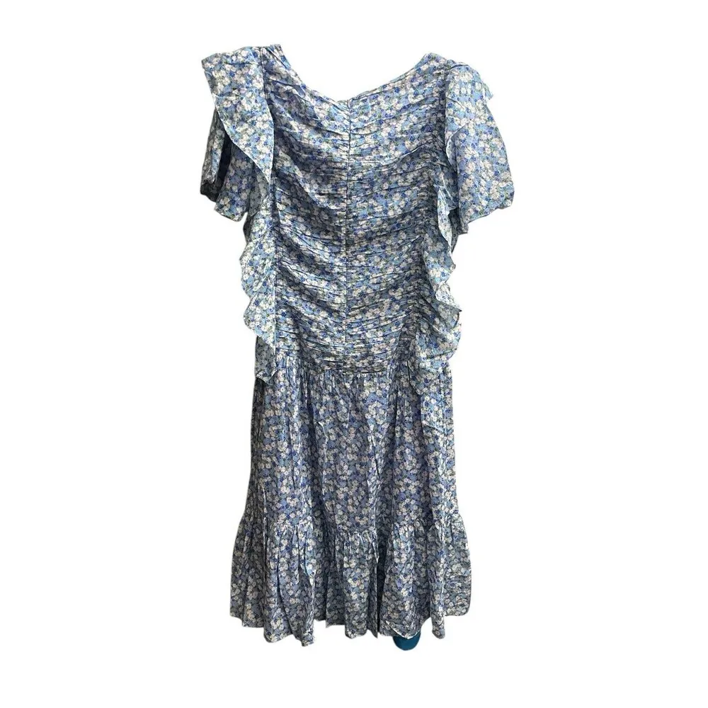 FARM Rio Tiny Garden Lilac Smocked Short Sleeve Midi Dress Size S Floral New - Image 2