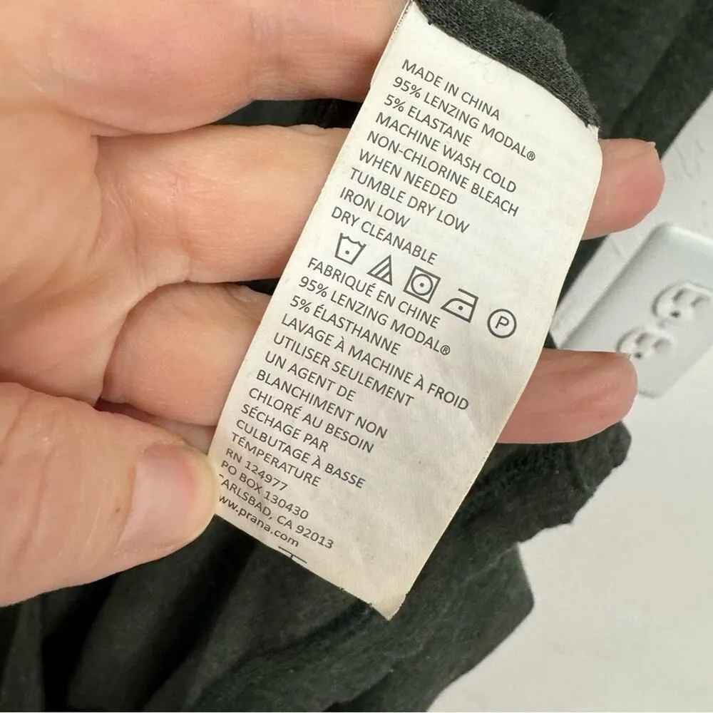 Prana Forest Green Short Sleeve Ruched Tee Shirt Active Wear Dress Womens M - Image 6