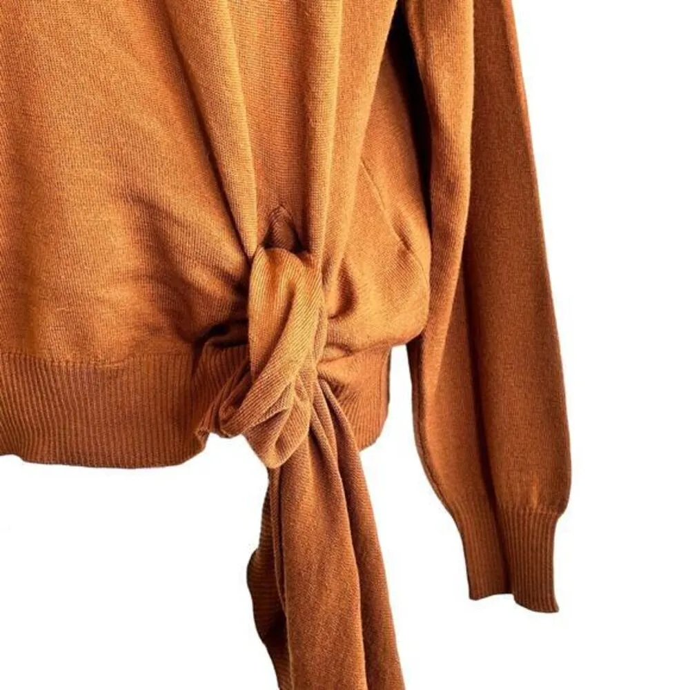 MONSE wool brown long sleeves knotted front sweater Italy‎ Large - Image 11