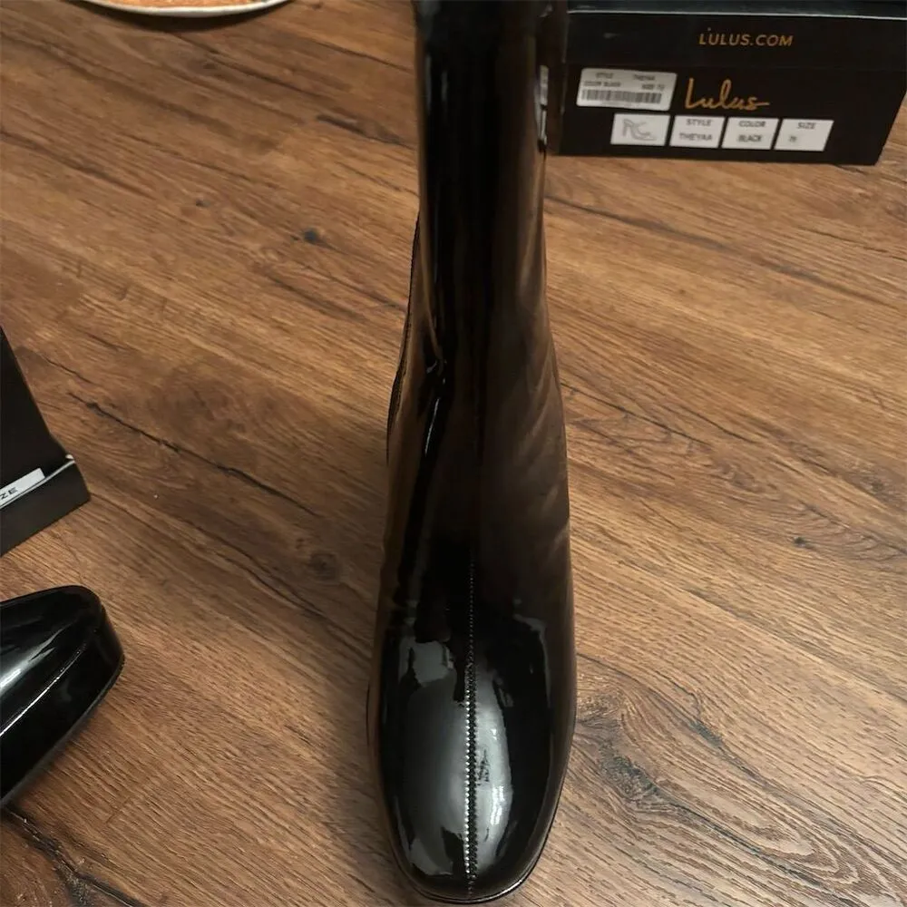 Lulus Women's Black Platform Boots Size 6 Casual Block Heel Edmen - Image 6