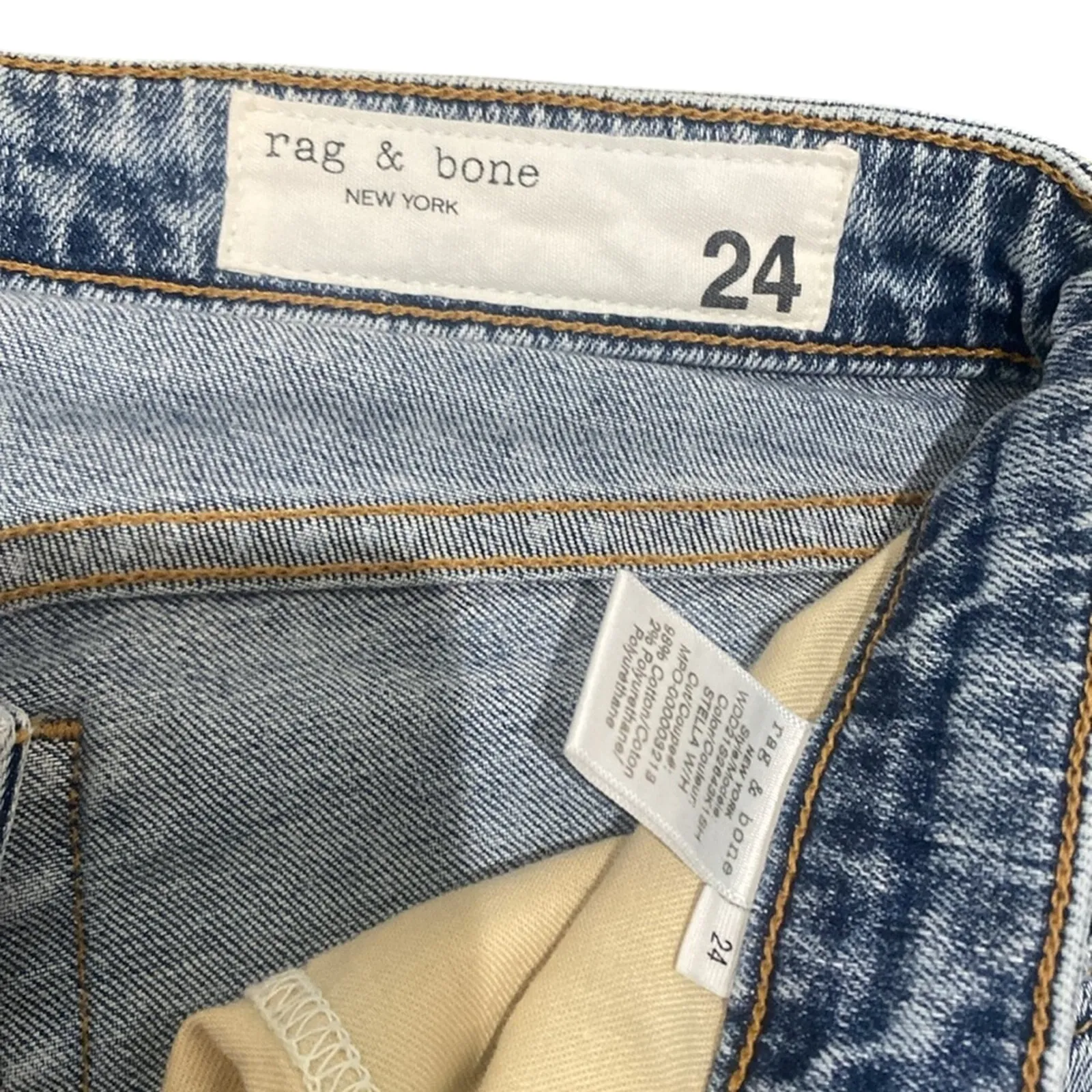 RAG & BONE Low Rise Slim Boyfriend Womens Sz 24 Distressed Light Wash - Image 3