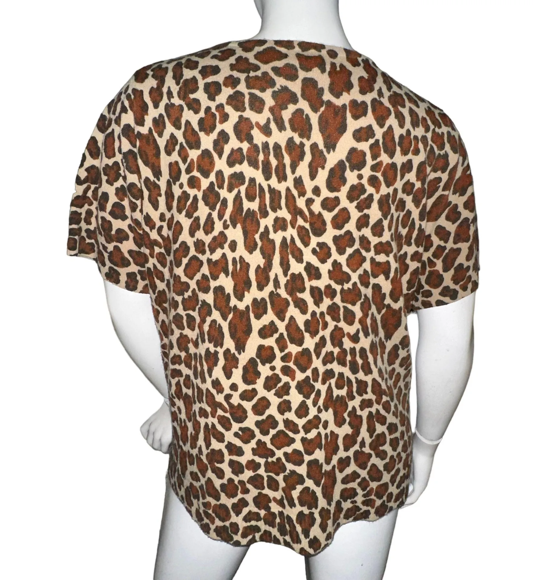 Leopard Print Short Sleeve Sweater - Image 3