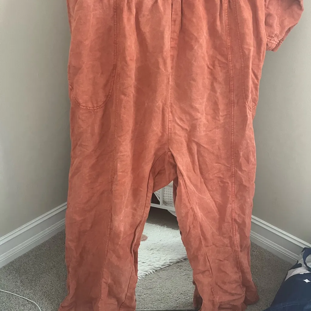 Free People  Oversized Loose Orange Women's Jumpsuit - Image 6