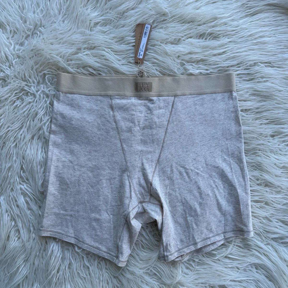 Skims Boyfriend Boxer Heather Oatmeal Size Large - Image 2