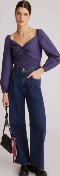 Anthropologie Sundays in Brooklyn Blue Tie Back Top - Image 2