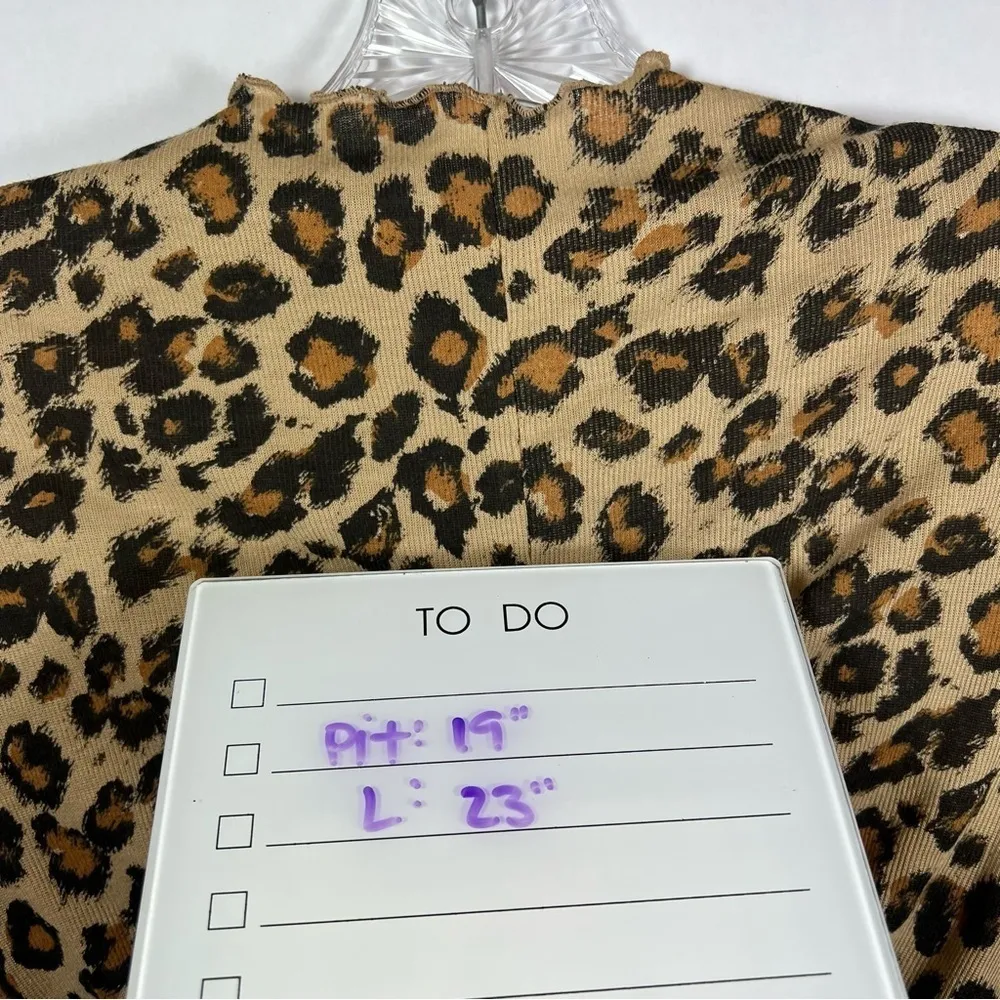 Free People Leopard Print Long Sleeve Top - Image 9