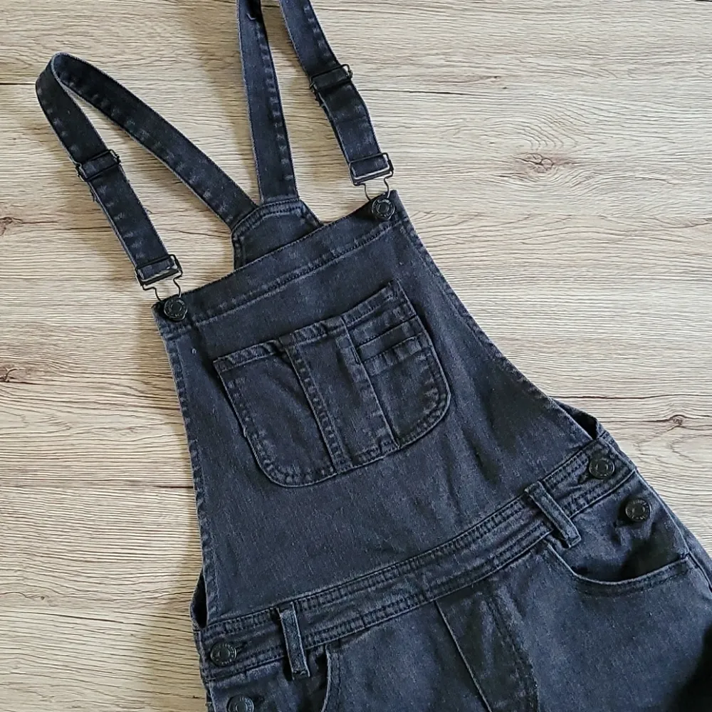 Almost Famous black denim overalls size 5 - Image 4