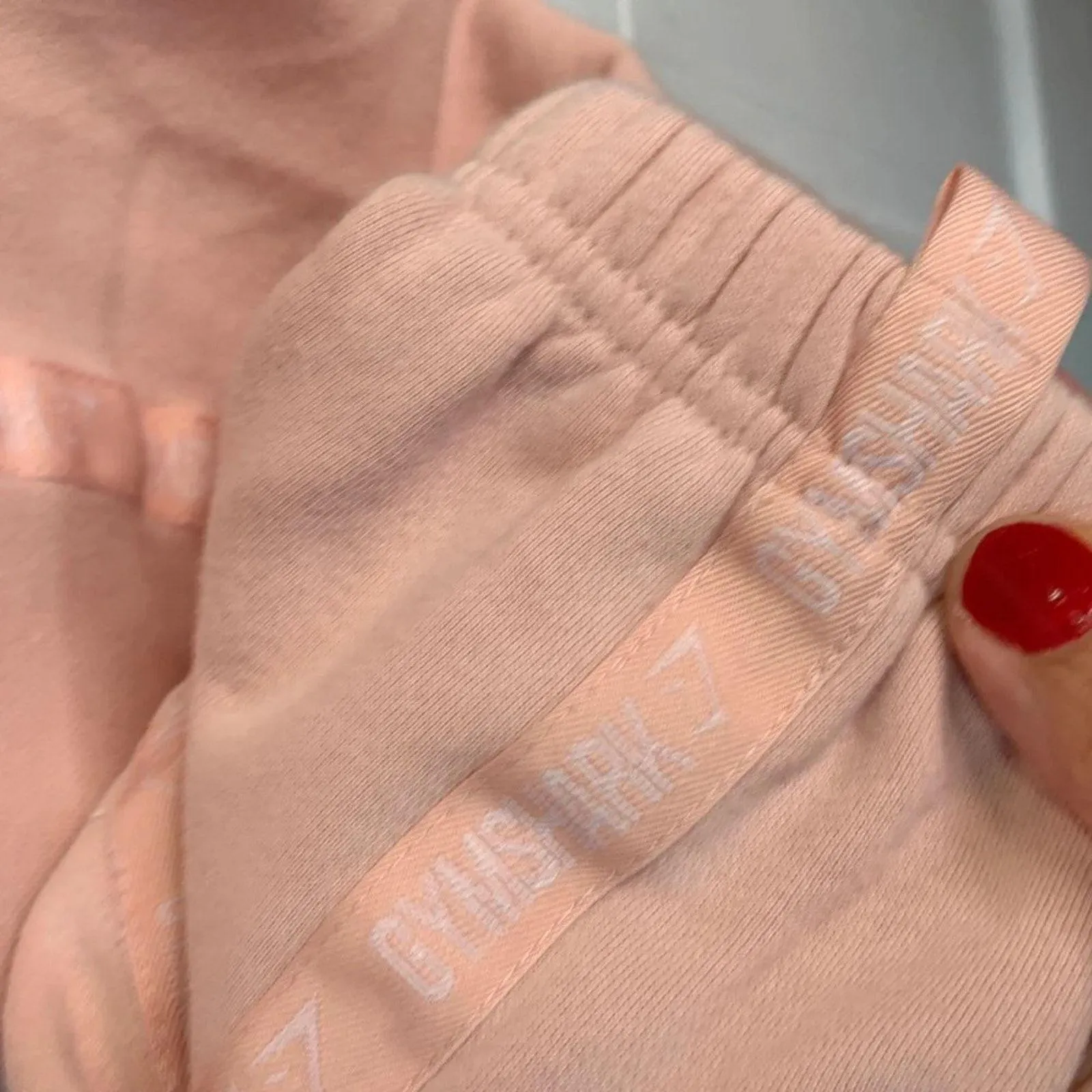 Gymshark Women’s Paige Pink Peach Training Joggers Heavyweight Pant W-444 Sz S - Image 4