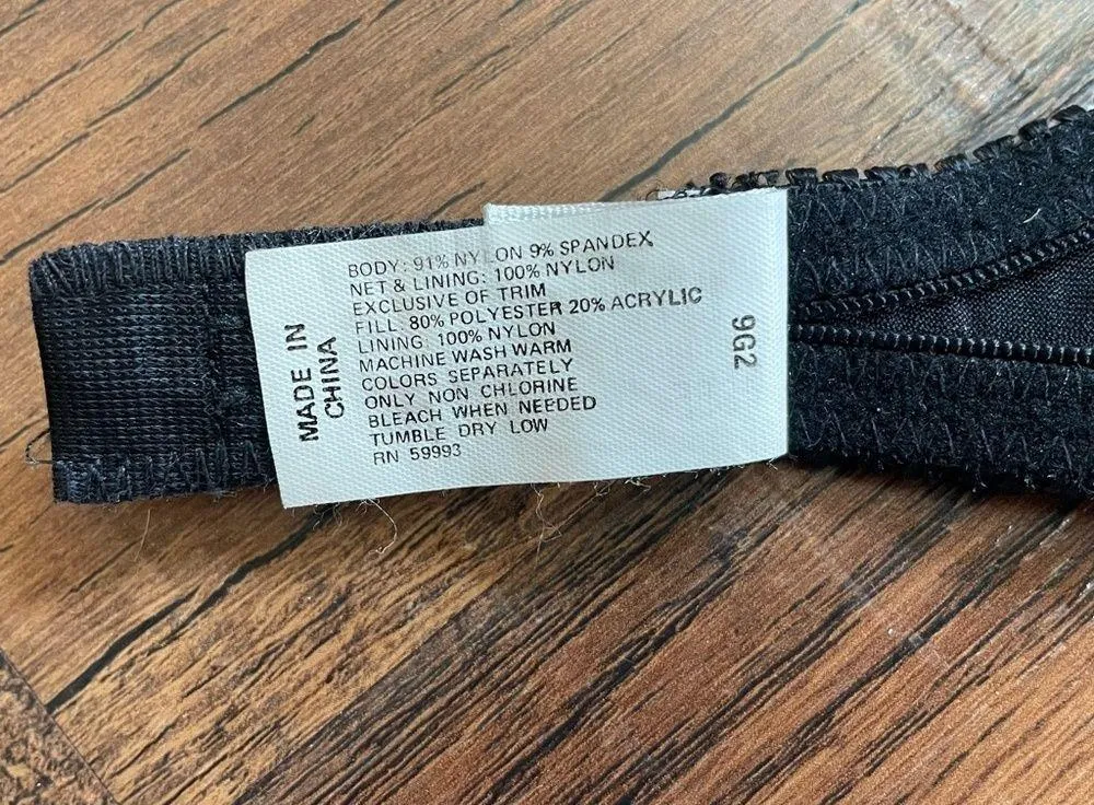 vintage black with lace bra, 34A - Image 13