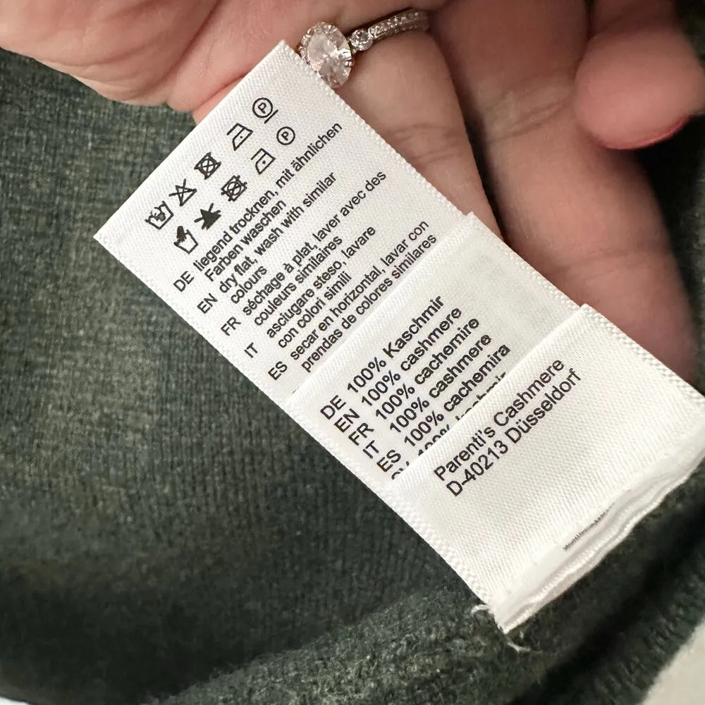 Parenti's Forest Green Cashmere Open Cape Blazer Cardigan Sweater Small Minimal - Image 6