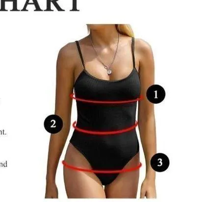 NEW 1 Pc Swimsuit Ribbed Open Back Bathing Suit Tummy Control L - Image 3