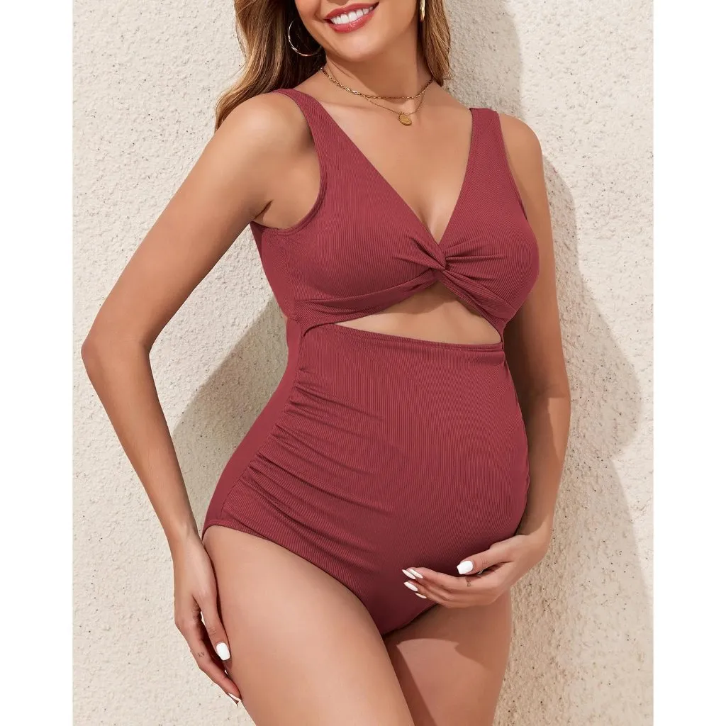 Century Star Maternity Swimsuit One Piece Women's SMALL High Waist Deep Red NEW! Size undefined - Image 4