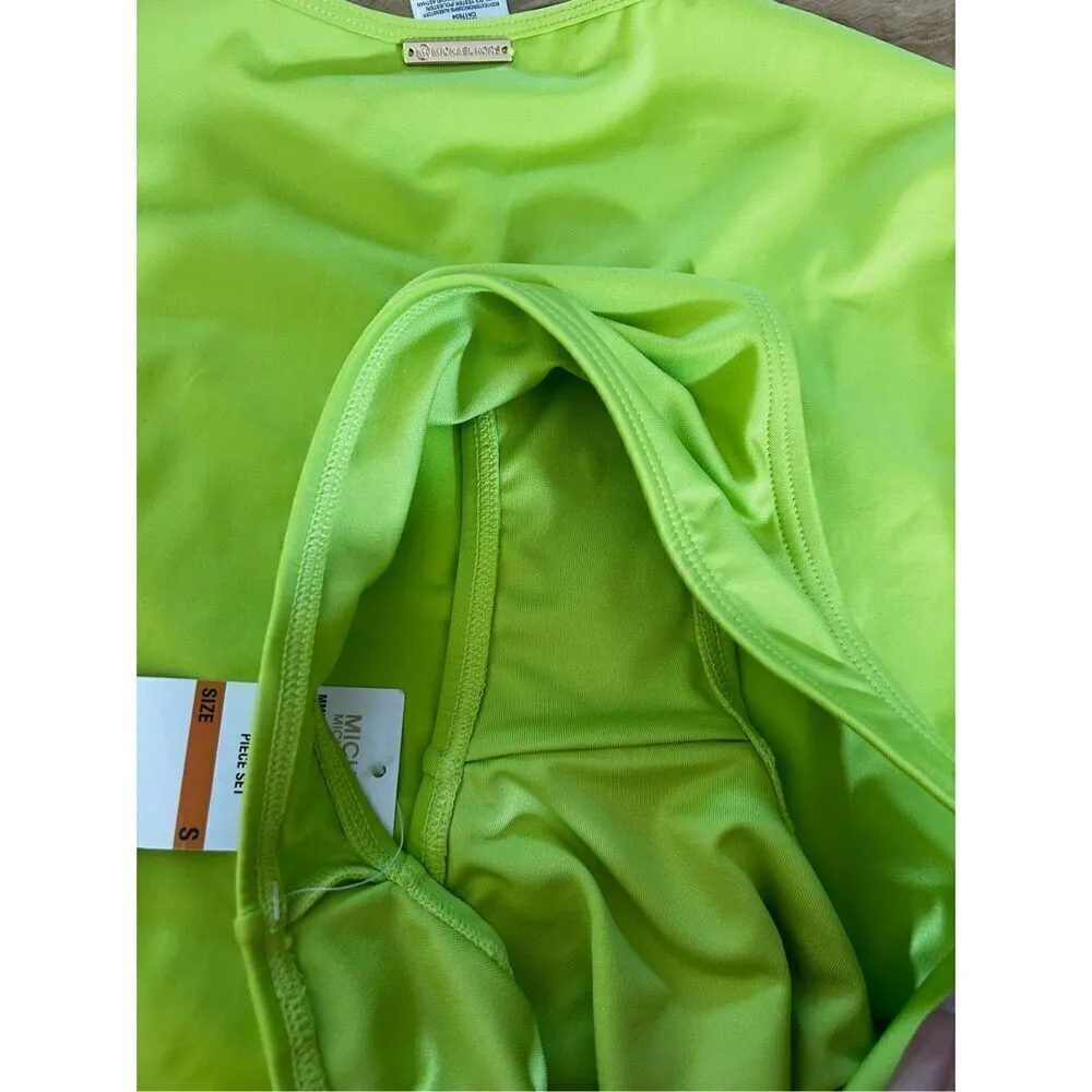 Michael Kors limeade green long sleeve bikini set size small new with tags - Image 6