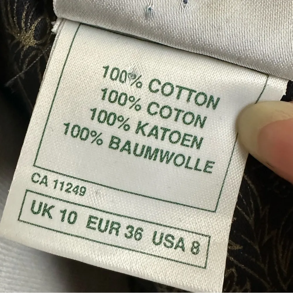 LAURA ASHLEY Vintage Black and Gold Floral Dress Size 8 - Image 13