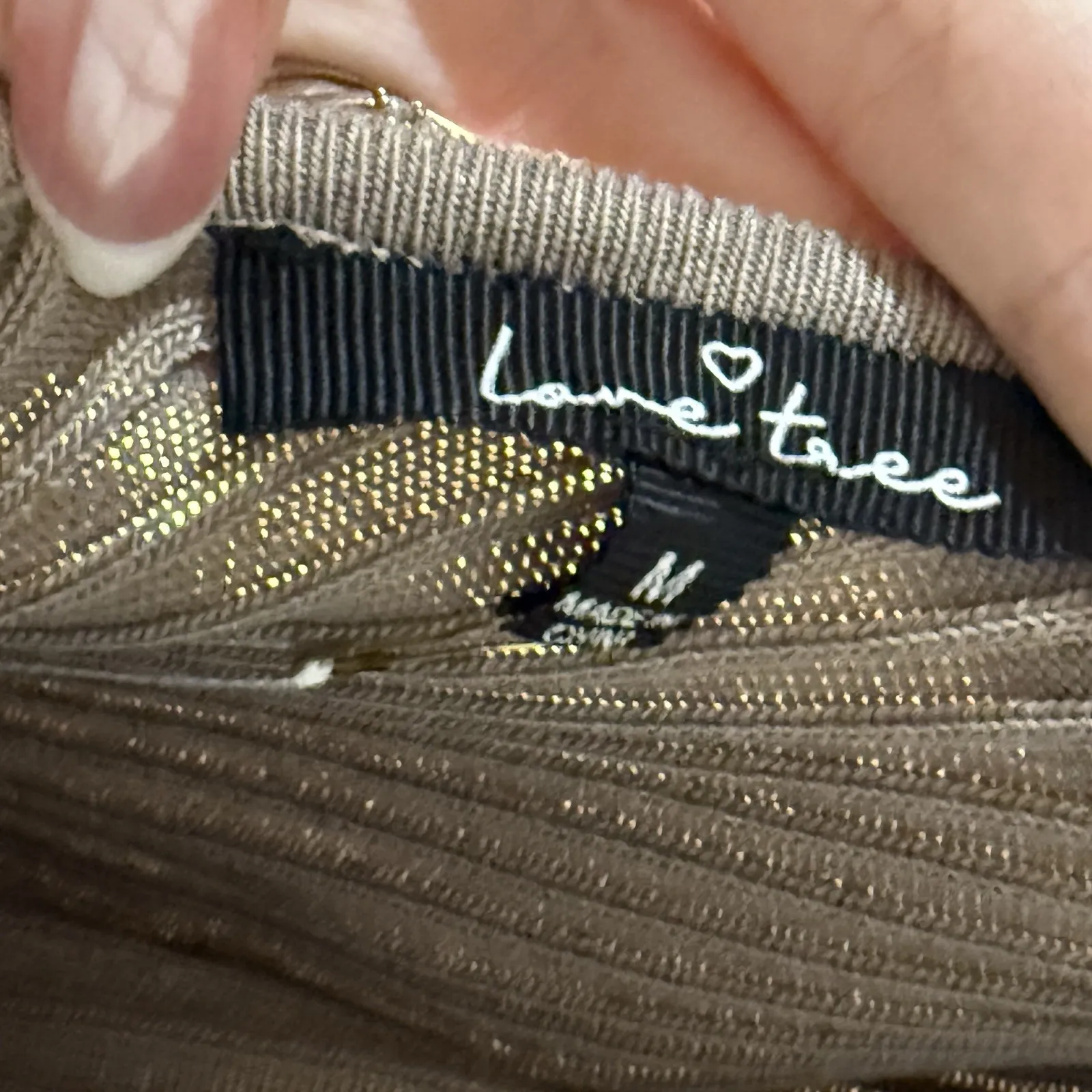 Love Tree Women's Brown Ribbed Long Sleeve Body Suit One‎ Piece Top Size M - Image 3