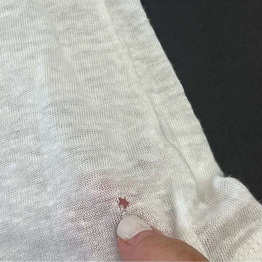 J. Jill Love Linen 100% Linen Popover‎ Shirt 3/4 Sleeve Womens Small White *FLAW - Image 7