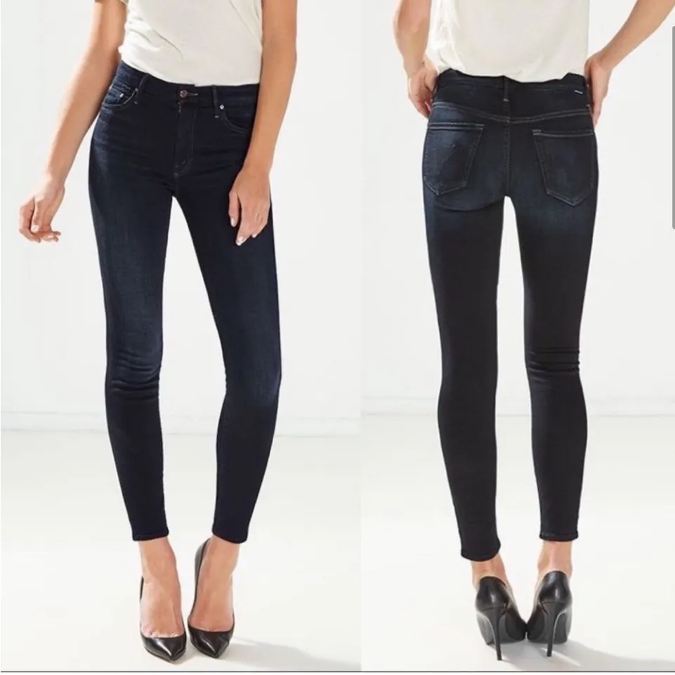Mother The Looker Crop Jean in Coffee Tea or Me Dark Wash‎ Size 27 Denim Blue - Image 2