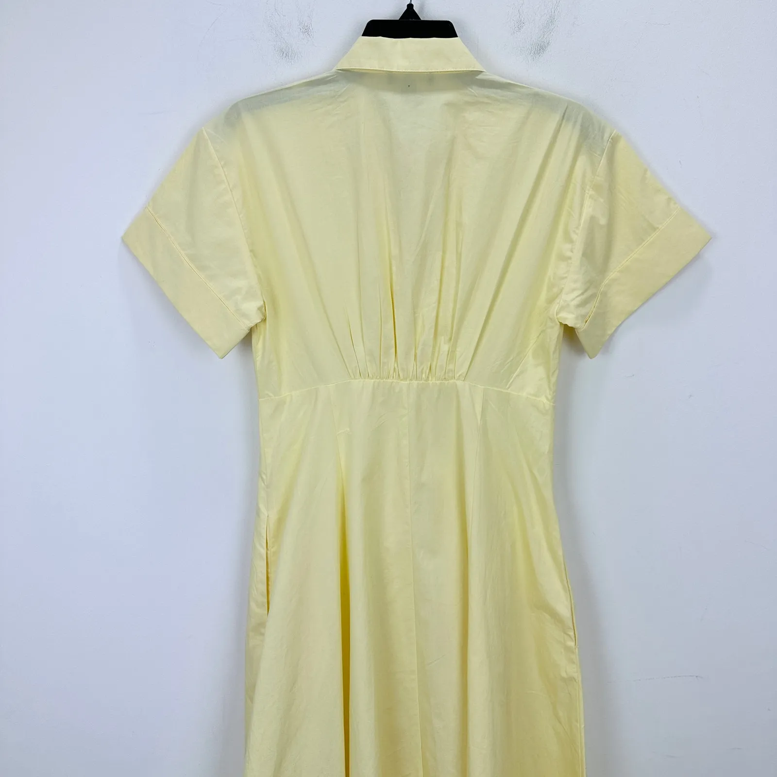 J.Crew Zip Up Shirtdress Midi Cotton Poplin Pale Corn Yellow Classic US 0 NWT - Image 12
