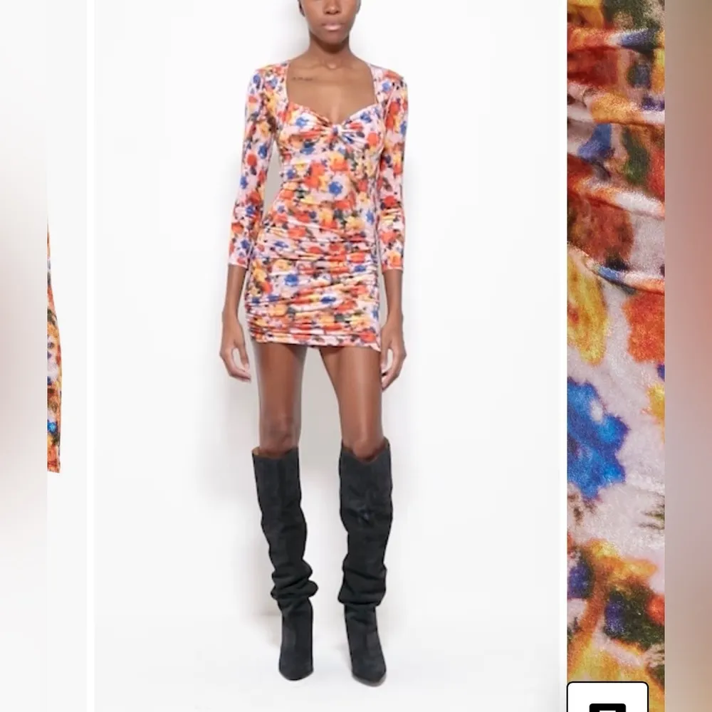 Isabel Marant Goji Printed Ruched Velvet Minidress 10 - Image 8