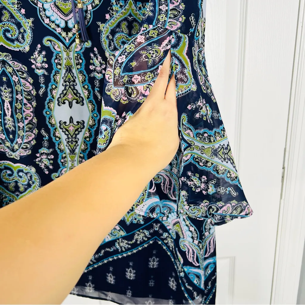 Sz 10 Vince Camuto y2k Fairycore Paisley Print Dress $138 MSRP - Image 6