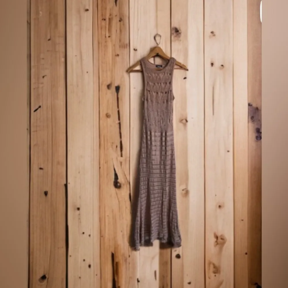 Venus Loose Gold Knitting Lined Maxi Vacation Dress -Beach cruise Size M crochet - Image 8