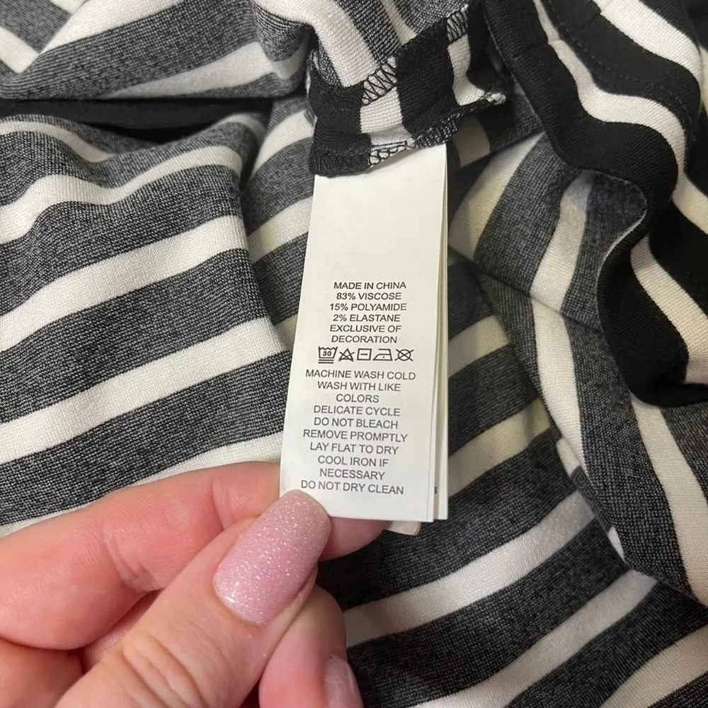 Kate Spade Broome Street Black & White Stripe Fit & Flare Dress Large - Image 12