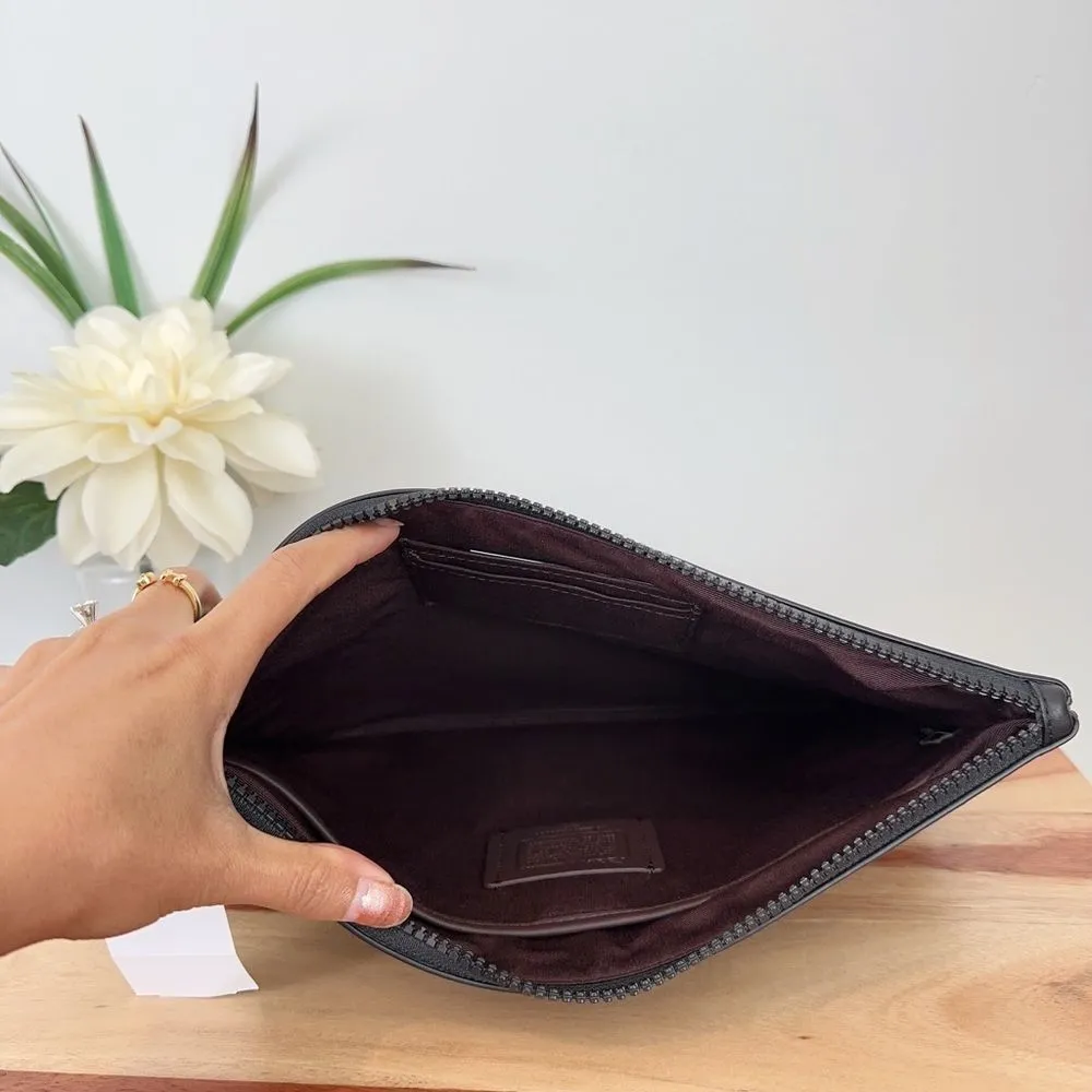 NWT Disney X Coach Large Pouch In Signature Canvas With Patches - Image 5