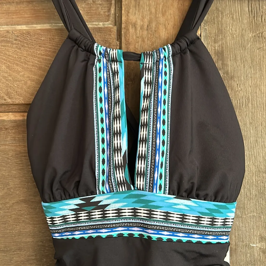 NWTS Kenneth Cole New York Women's High Neck Keyhole‎ Cross Back Mio Size S Black - Image 2