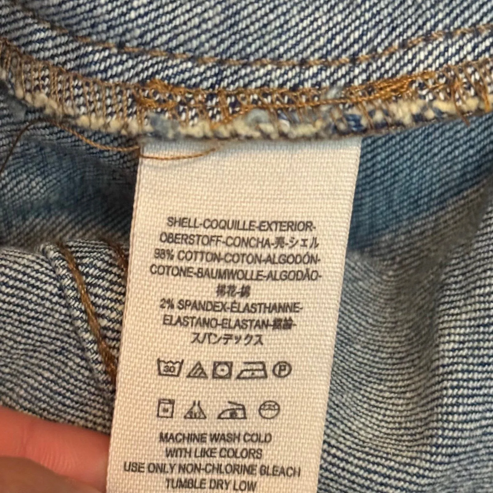 Free People Denim Military Band Jacket Double Breasted Blue Jean OB466872 - Image 7